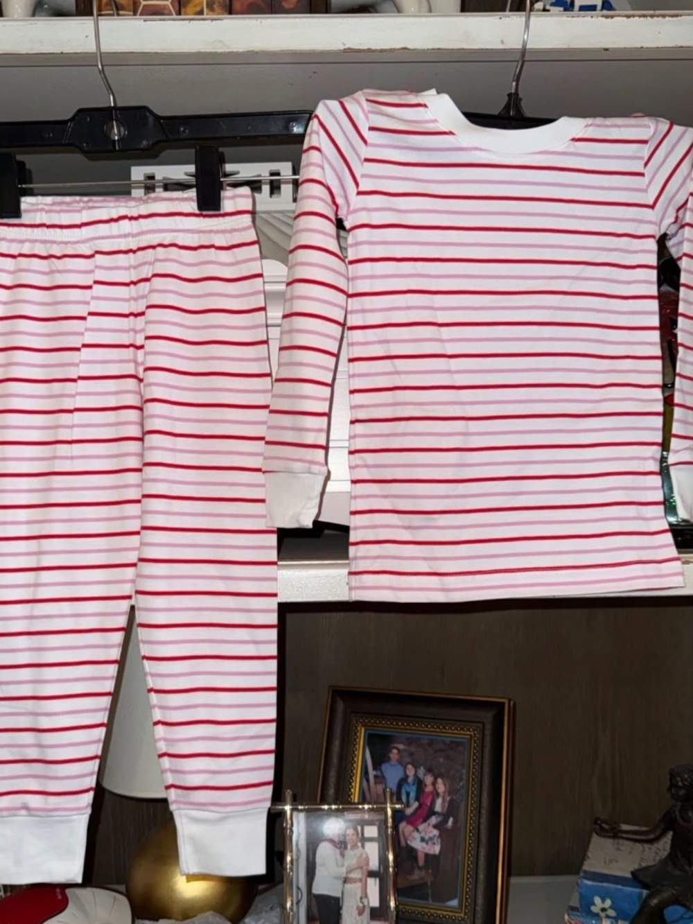 Lake Pajamas Kids Pima Cotton Long Long Pajama Set in Candy Stripe SZ 3